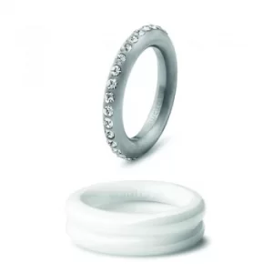 Image of Ladies Swatch Bijoux Stainless Steel Ring Size L Deluxe Trio