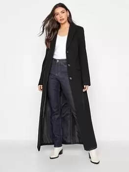 Image of Long Tall Sally Longline Maxi Coat - Black, Size 14, Women