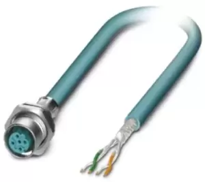 Image of Phoenix Contact 1534588 Sensor Cord, 4P, M12 Rcpt-Free End, 0.5M