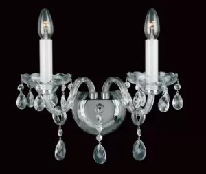Image of Dolni Crystal Nickel Candle Wall Lamp