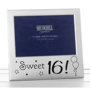 Image of Satin Silver Occasion Frame Sweet Sixteen 3x5