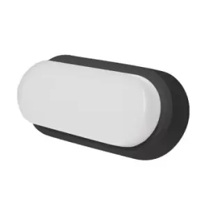 Image of Robus Ohio White/Black Trims 12W Oval Bulkhead - Warm White