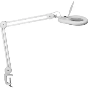 Image of MAUL MAULviso LED magnifying lamp, arm length 410 mm, with table clamp, white