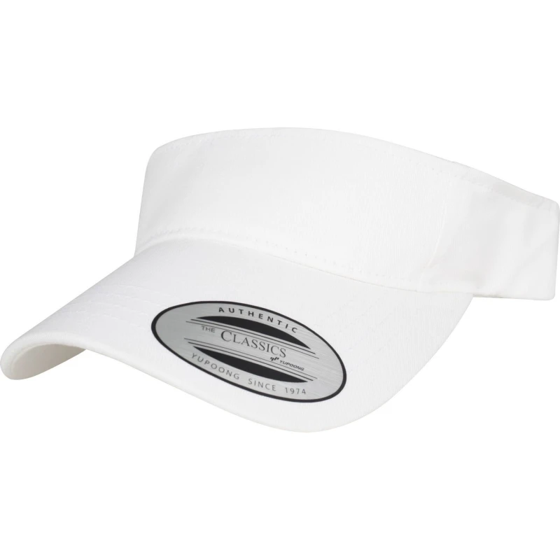 Image of Flexfit by Yupoong Curved Visor Cap in White White Unisex One Size