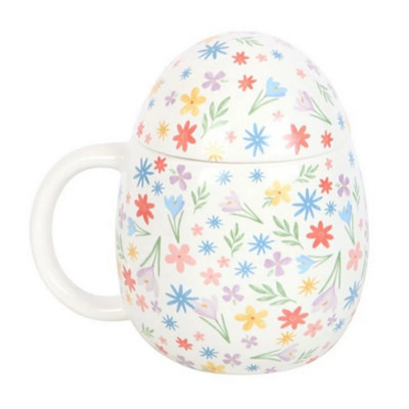 Image of Something Different Something Different Some Bunny Loves You Floral Print Egg Shaped Mug Multi One Size Unisex 5063703427807