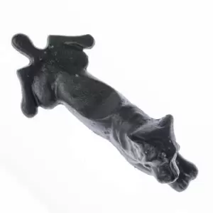 Image of Heavyweight Cast Iron Dog Door Stop - Black - Homescapes