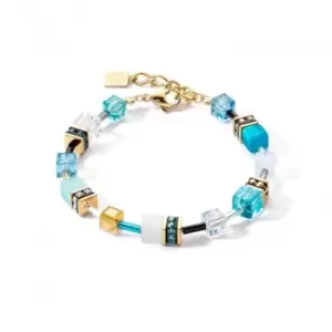 Image of GeoCUBE Iconic Turquoise-Gold Bracelet 2838/30-0616