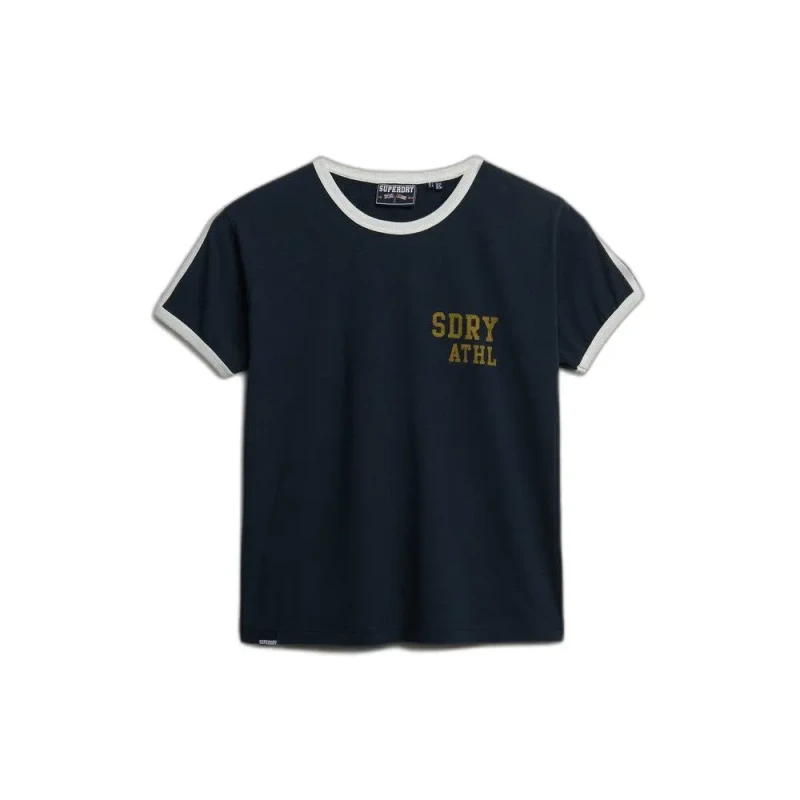 Image of Superdry Striped T-Shirt Superdry Athletic Essentials Bleu Female XS