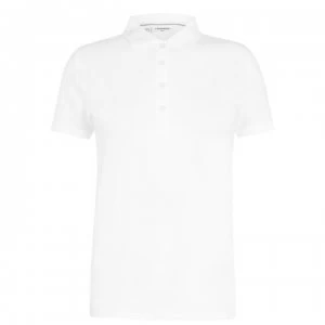 Image of Calvin Klein Golf Sleeve Cotton Polo Shirt Ladies - White