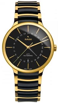 Image of RADO Mens Centrix GMT Automatic Ceramic Gold PVD Watch
