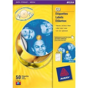 Image of Avery Inkjet Full Face Quick Dry CD 117mm Labels White
