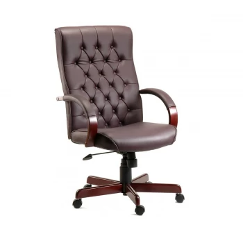 Image of Technik Teknik Warwick Reclining Leather Executive Chair - Burgundy