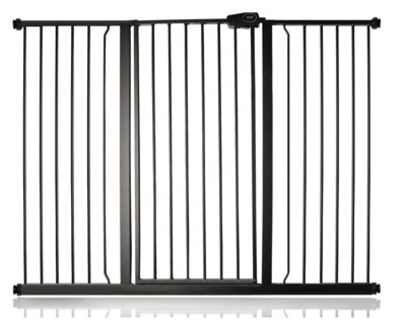 Image of Safetots Extra Tall Metal Safety Gate Pressure Fit, 139.8Cm - 147.4Cm, Matt Black, 104Cm In Height, Extra Tall Baby Gate