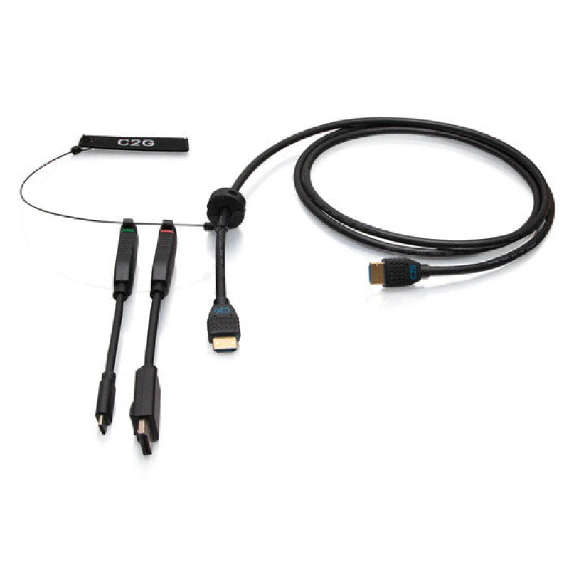 Image of C2G C2G 6ft (1.8m) 4K HDMI Premium Cable and Dongle Adapter Ring with Color Coded DisplayPort and USB-C 30053