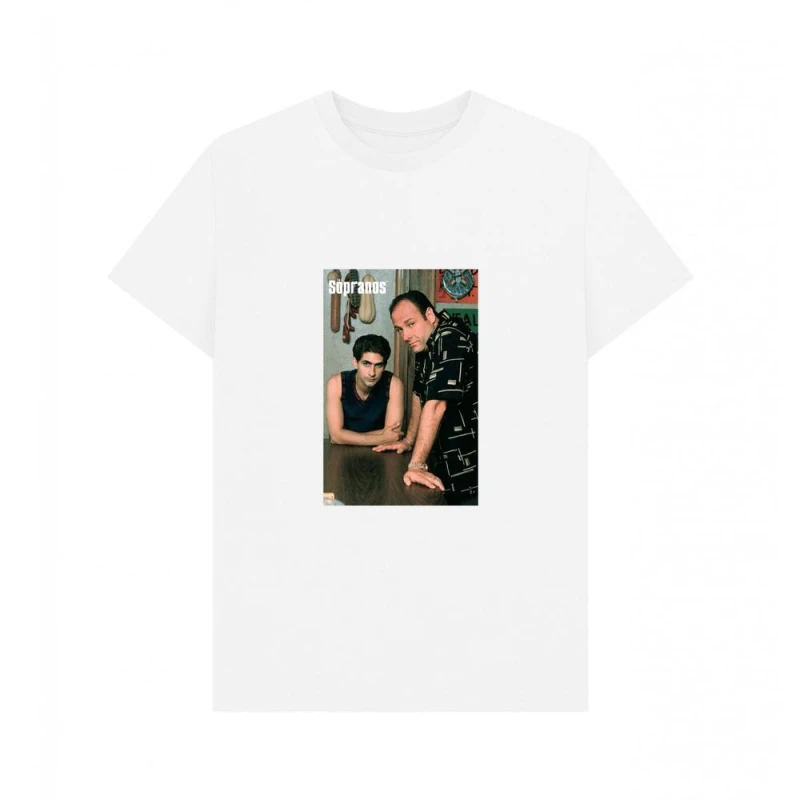 Image of The Sopranos Mens Tony & Christopher T-Shirt in White Size: Small White Male S