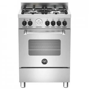 Image of Bertazzoni MAS60-4-MFE-S-XE Master Series 60cm Single Oven Dual Fuel Cooker -Stainless Steel