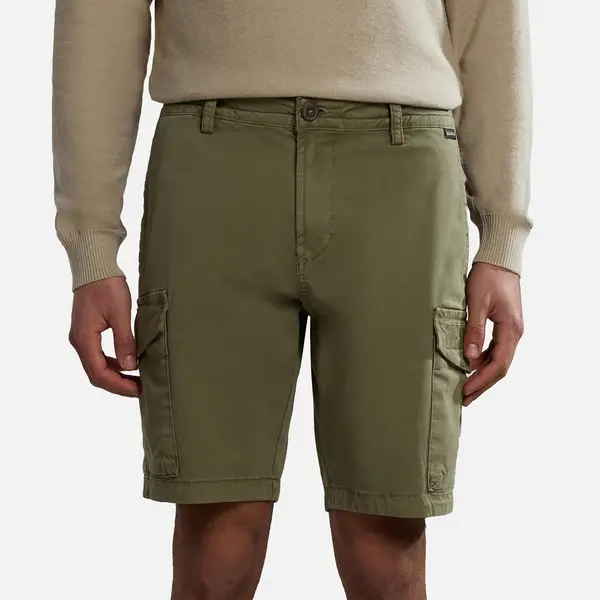 Image of Napapijri Deline Cotton-Blend Cargo Shorts - W36 Green Shorts male NP0A4HOTGAE1 W36