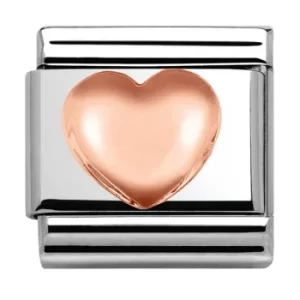 Image of Nomination CLASSIC Rose Gold Plates Raised Heart Charm 430104/22