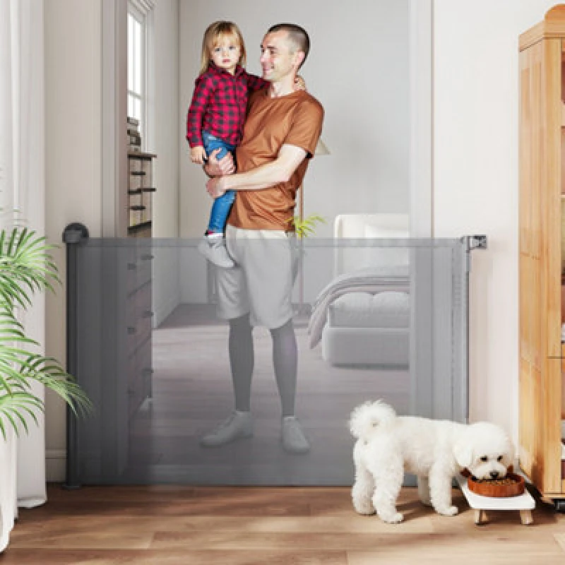 Image of Pawhut Stair Gate For Dogs, Pet Gate, Extends To 140 Cm Wide & 93cm Tall