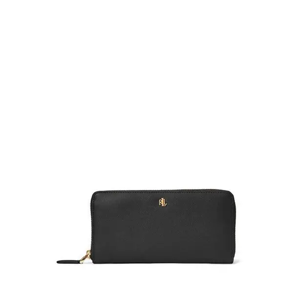 Image of Lauren by Ralph Lauren Lauren Zip Around Large Purse - Black One Size