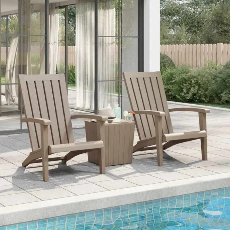 Image of VIDAXL Vidaxl - Garden Adirondack Chairs 2 pcs Light Brown Polypropylene 8720845789633