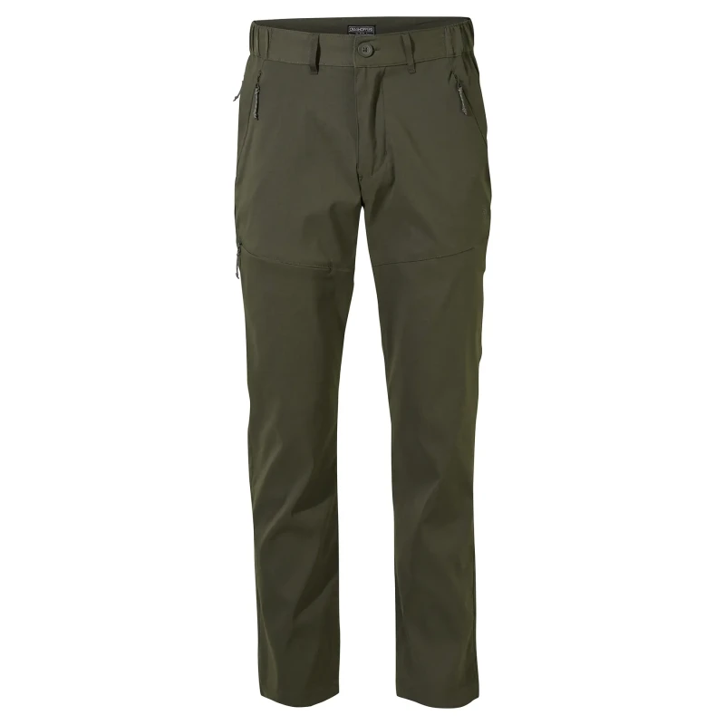 Image of Craghoppers Mens Kiwi Pro Polyamide Walking Trousers 42R - Waist 42' (107cm), Inside Leg 31' Dark Khaki CMJ564-2AT-42R