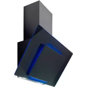 Image of ART28348 60cm Aurora LED Halo Angled Glass Cooker Hood