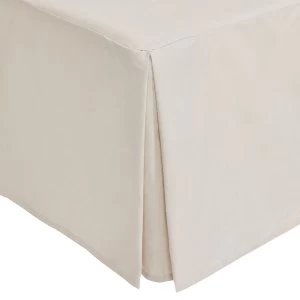 Image of Catherine Lansfield Natural Non-Iron Plain Dye Pleated Platform Valance Sheet - Double