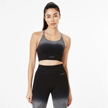 Image of USA Pro Ombre Seamless Sports Bra - Black/Grey