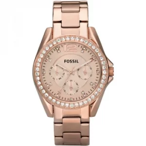 Image of Ladies Fossil Riley Rose Gold Watch