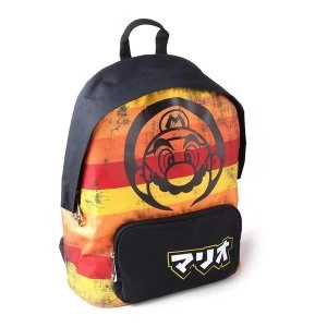 Image of Nintendo - Distressed Retro Striped Unisex Backpack Backpack - Multi-Colour