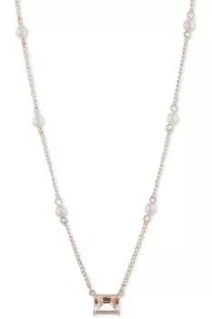 Image of Ladies Lauren Ralph Lauren NK 16" PEARL PENDANT-GLD/PEARL/SILK Necklace 14N00271