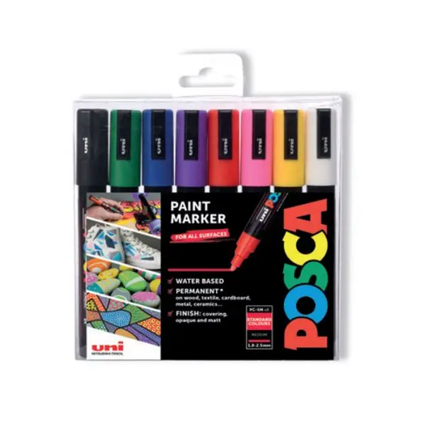 Image of Posca Posca Uni Posca PC-5M Paint Marker Bullet Assorted (Pack of 8) 153544843 153544843