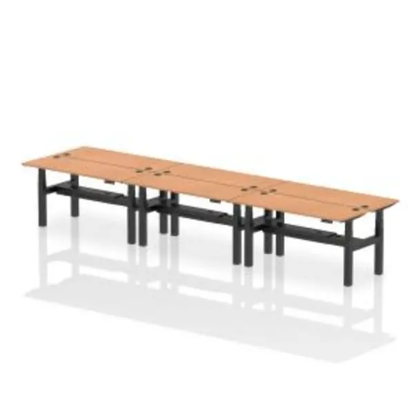 Image of Air Back-to-Back 1600 x 600mm Height Adjustable 6 Person Bench Desk DYNHA02268