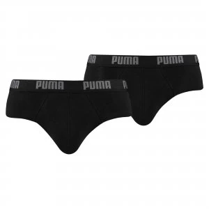 Image of PUMA Mens Basic Briefs 2 Pack, Black, size Medium, Clothing