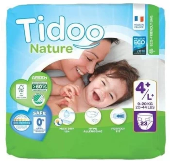 Image of Tidoo Nappies - Size 4+/L+ (9 - 20kg) - 23s