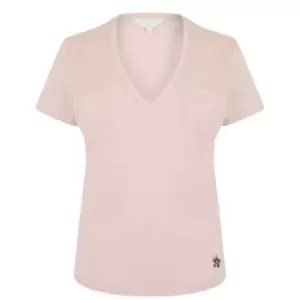 Image of Ted Baker Lovage V Neck T-Shirt - Pink
