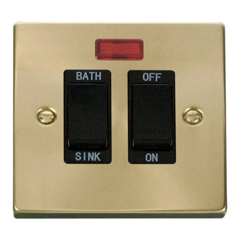 Image of SE Home Satin / Brushed Brass 20A DP Sink/bath Switch Gold