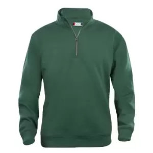 Image of Clique Unisex Adult Basic Half Zip Sweatshirt (S) (Bottle Green)