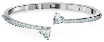 Image of Swarovski Attract Soul Heart Bangle Rhodium Plated Jewellery