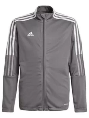 Image of Boys, adidas Youth Tiro 21 Training Jacket, Grey, Size 7-8 Years