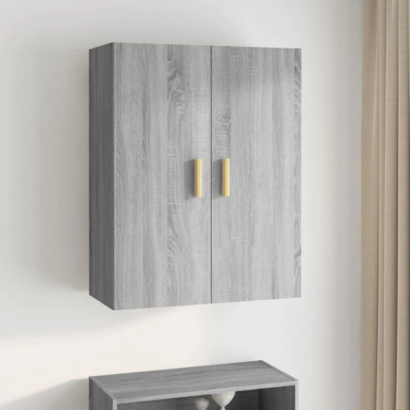 Image of Vidaxl Hanging Wall Cabinet Grey Sonoma 69.5X34X90 Cm, Grey 817382