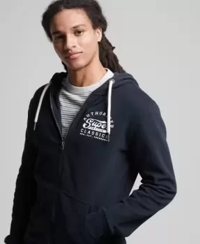 Image of Superdry Script Style College Zip Hoodie