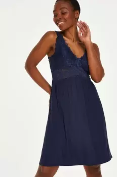 Image of Hunkemoller Nora Lace Slip Dress Blue
