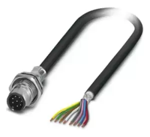 Image of Phoenix Contact 1419425 Sensor Cord, 8P, M12 Plug-Free End, 1M