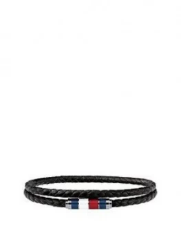 Image of Tommy Hilfiger Double Leather Wrap Mens Bracelet, One Colour, Men