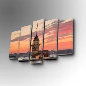 Image of 5PUC-087 Multicolor Decorative Canvas Painting (5 Pieces)