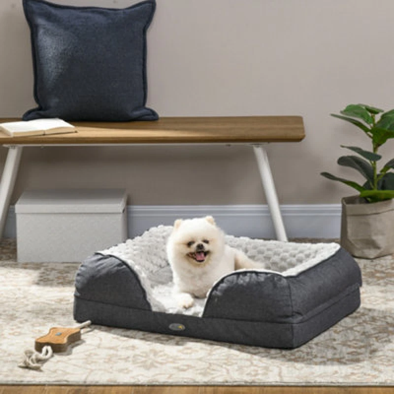 Image of PawHut Dog Bed Calming Pet Bed Dog Mattress for Small Dogs Grey - Pawhut 5056725568597