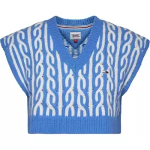 Image of Tommy Jeans Tjw Super Crop Plaited Vest - Blue
