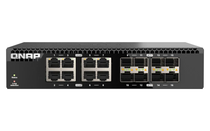 Image of QNAP QNAP QSW-3216R-8S8T network switch Unmanaged L2 10G Ethernet (100/1000/10000) Black QSW-3216R-8S8T